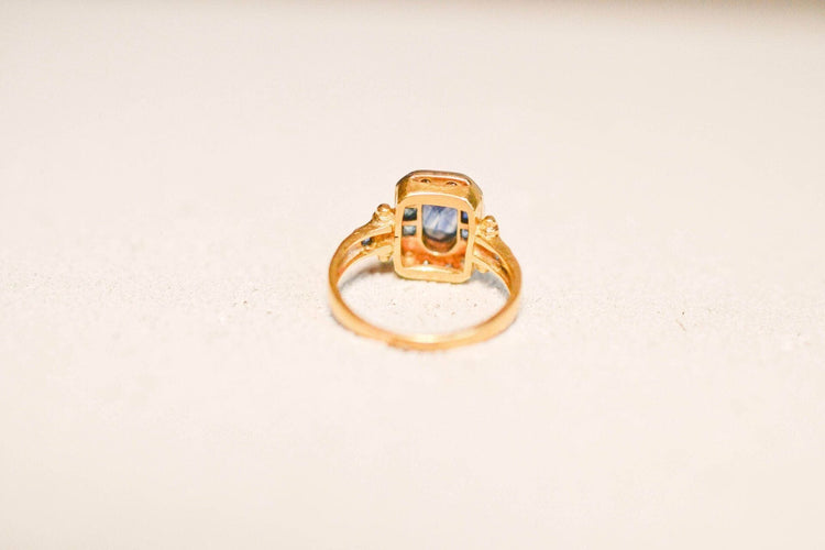 Bague 52 Bague Art Déco Octogonale Saphirs Diamants 58 Facettes 3657