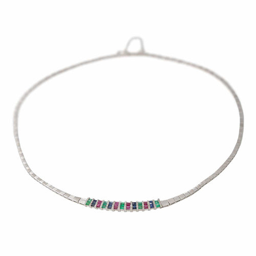 Collier Collier Or blanc Emeraude 58 Facettes 2834270CN