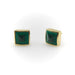 Boucles d'oreilles clous pyramidaux en malachite signature dorés 58 Facettes