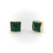 Boucles d'oreilles clous pyramidaux en malachite signature dorés 58 Facettes