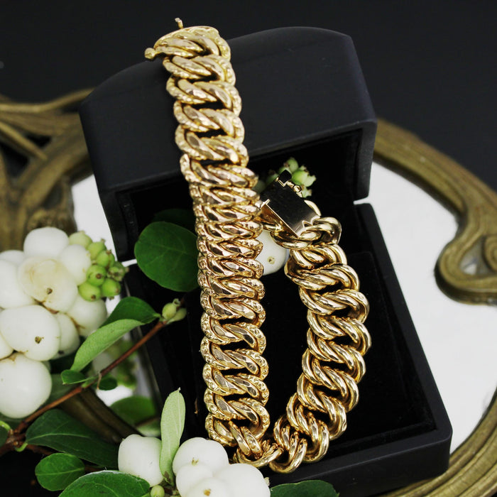 Retro rose gold curb chain bracelet