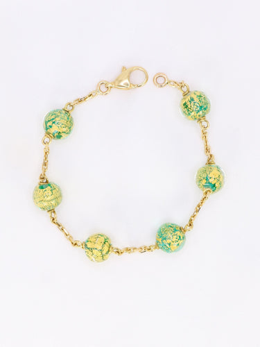 Collier Bracelet chaine or jaune perles de Murano 58 Facettes 1CA0000004/1