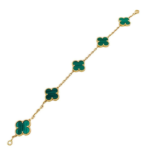 Bracelet Bracelet Van Cleef & Arpels, "Vintage Alhambra", or jaune, malachite. 58 Facettes 35165