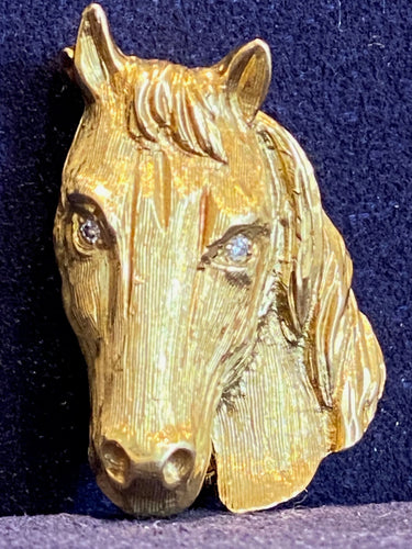 Broche Broche cheval en or jaune et diamants 58 Facettes