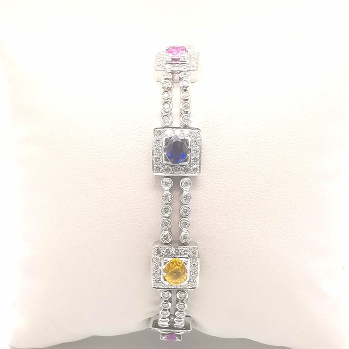 Bracelet Bracelet or diamants et saphirs 58 Facettes