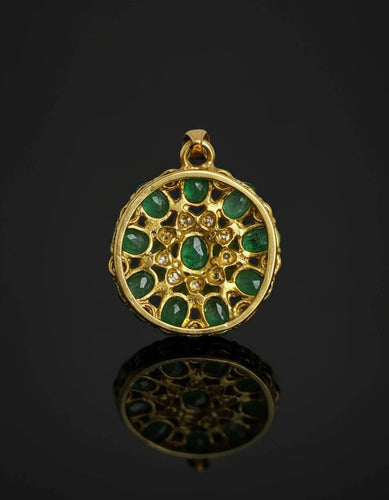 Ciondolo Smeraldi e Diamanti 58 Facettes