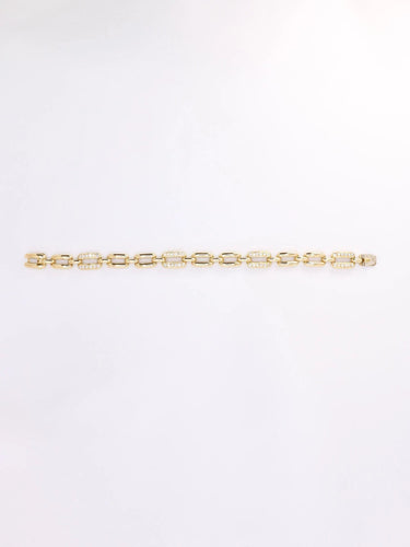 Bracelet Bracelet vintage maille rectangle or jaune diamants 58 Facettes 1085.1