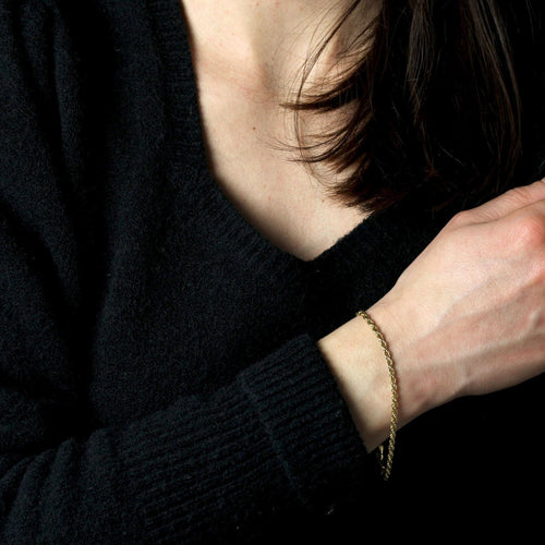 Bracelet Bracelet or jaune maillons torsadés 58 Facettes CVBR94