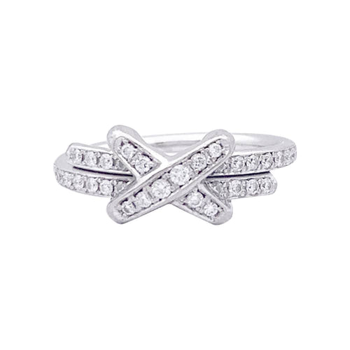 Bague 52 Bague Chaumet "Jeux de Liens" or blanc, diamants. 58 Facettes 33683