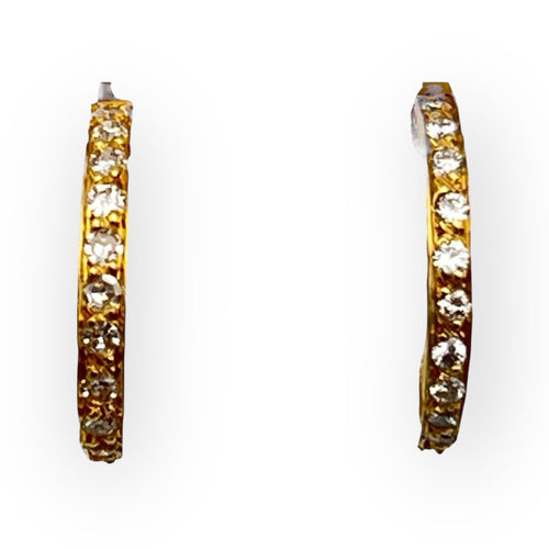 Boucles d'oreilles Créoles or jaune et diamants 58 Facettes 149060553