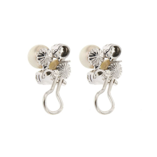 Boucles d'oreilles Boucles d'oreilles perles et diamants 58 Facettes 32450