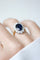 Bague 50.5 Bague Marguerite saphir 4,60 Cts entourage diamants 58 Facettes