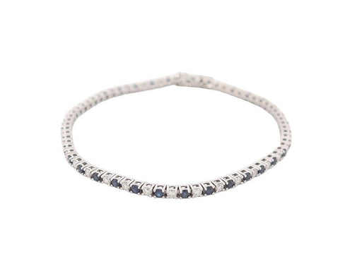 Bracelet bracelet riviere de diamants et saphirs 2ct maille tennis en or blanc 58 Facettes 260237