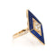 Bague Lapis Lazuli Diamond Triangle Ring Estate 14k Yellow Gold Cocktail Jewelry Sz 7 58 Facettes G13172