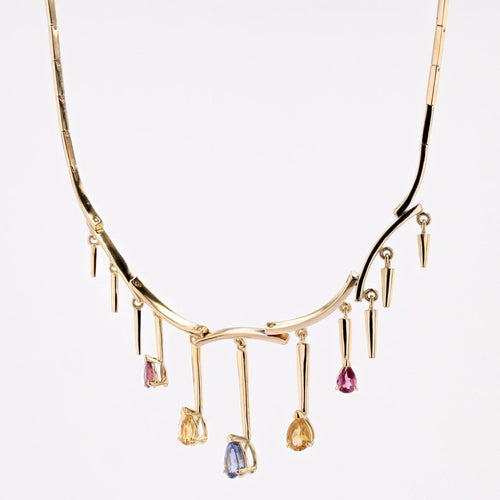 Collier Collier en or et ses saphirs de couleur 58 Facettes 24-166