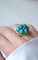 Bague 54 Bague Cocktail or jaune turquoises diamants 58 Facettes