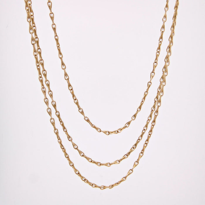 Antique yellow gold sautoir chain