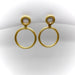 Boucles d'oreilles Boucles d'oreilles doubles créoles dorées finition florentine 58 Facettes