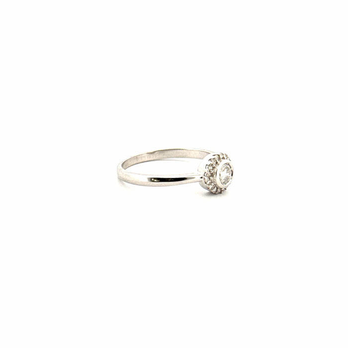 Bague 52 Solitaire Or Blanc 18k & Diamant 58 Facettes 13-GS1017