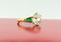 Bague 52 Solitaire en or et platine , diamant 3,85 carats , émeraudes 58 Facettes