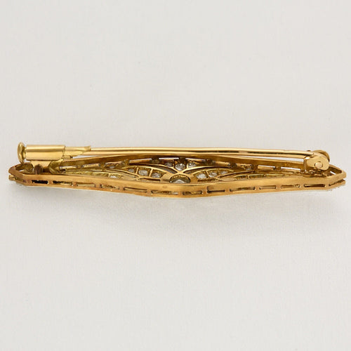 Broche Broche barette or jaune et gris et diamants 58 Facettes BEA3369