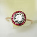 Bague 52 Bague ancienne ronde diamants et rubis 58 Facettes 24-285