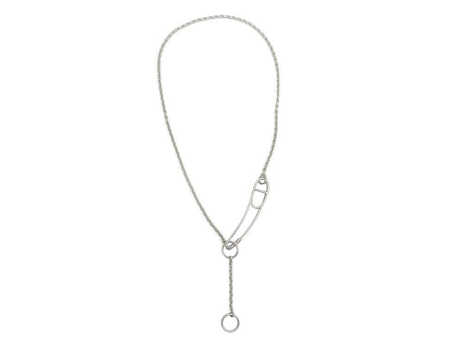 Collier collier HERMES sautoir chaine d'ancre punk long argent 90-100 58 Facettes 262353