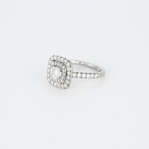 Bague 50 Bague de fiançailles or blanc diamants 58 Facettes