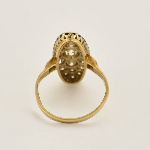 Bague 57 Bague en or jaune, blanc et diamants 58 Facettes ASN0490