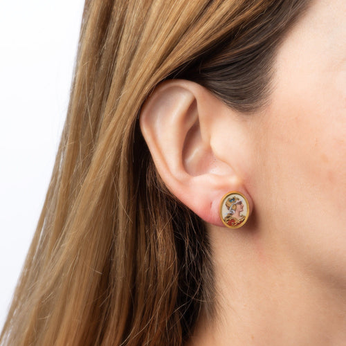 Boucles d'oreilles Boucles d'oreilles victoriennes antiques en or jaune et émail 58 Facettes G13090