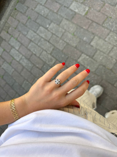 Bague 49 Bague vintage en or blanc avec diamants 58 Facettes