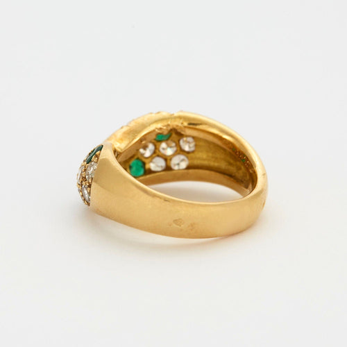 Bague 53 Bague or jaune diamants et émeraudes 58 Facettes 240404