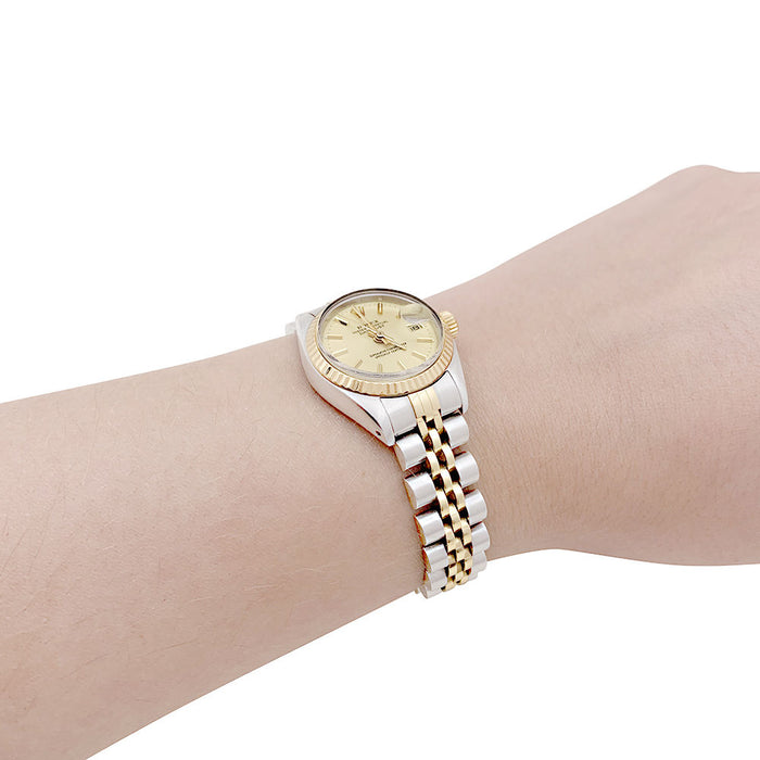 Reloj Rolex, "Oyster Perpetual Datejust", oro amarillo y acero.