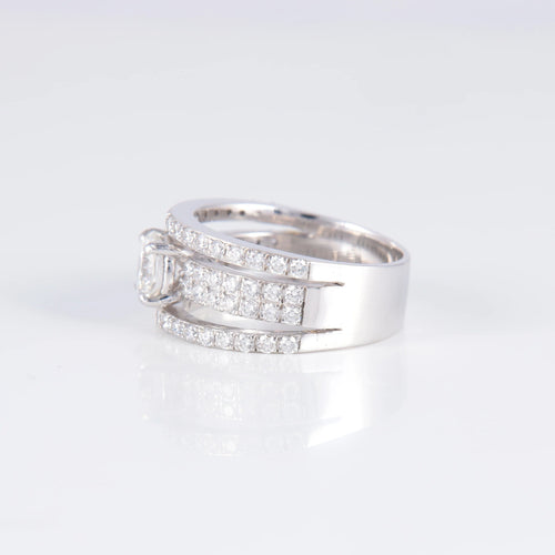 Bague 52 Bague Solitaire 0.98ct F VS1 58 Facettes AB1A