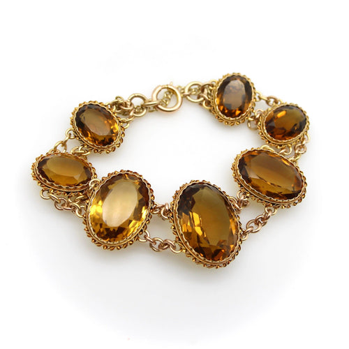 Bracelet Bracelet victorien en or et pierres précieuses citrine 58 Facettes