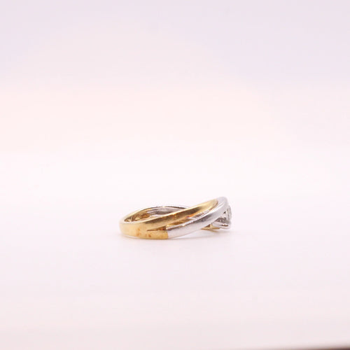 Bague Bague Solitaire Diamant 0.3 carat or jaune et blanc 18k 58 Facettes