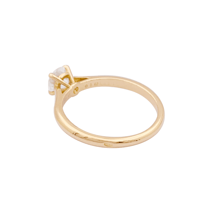 Bague 53 Solitaire Cartier,"1895", or jaune, diamant. 58 Facettes 34227