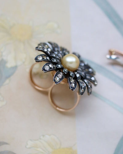 Bague 53 Bague Marguerite Perle Gold et Diamants "Les Recyclés" 58 Facettes A9885 F1987