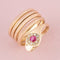 Bague 64-65 Bague ancienne serpent enroulé sertie de rubis et diamants en or rose 18k 58 Facettes