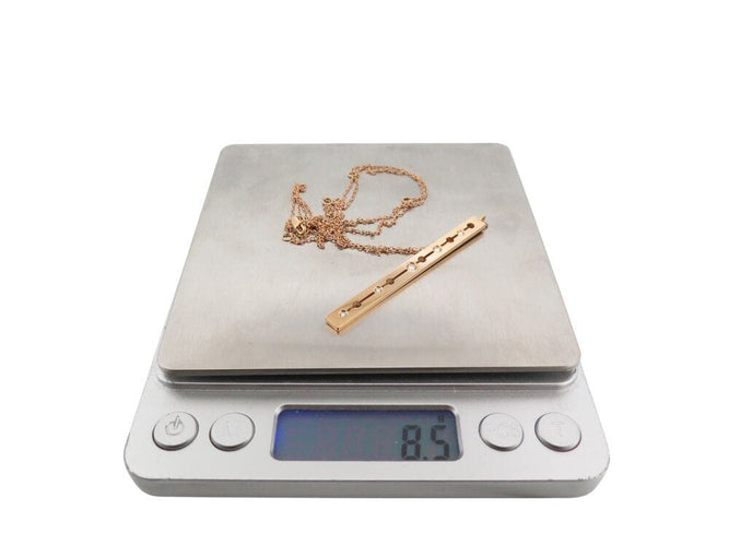 Collier collier sautoir DINH VAN pulse 628212 pendentif chaine or rose diamants gm 58 Facettes 268900