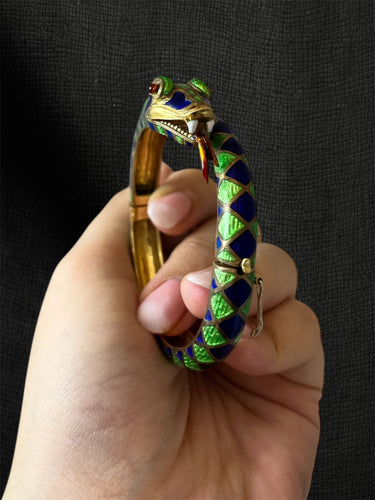 Bracelet Bracelet « Eva » en émail, or jaune et émail des années 1920 58 Facettes