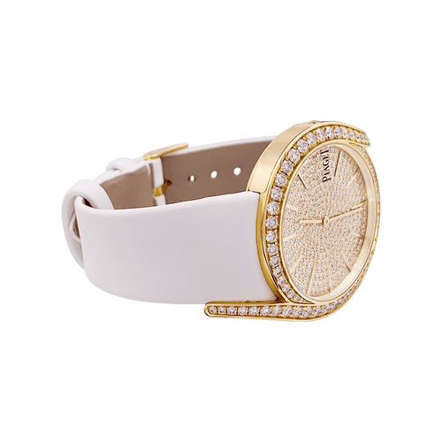 Montre Montre Piaget "Gala LimeLight" or jaune, diamants, cuir. 58 Facettes 34511