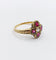 Bague 56 Bague fleur antique or jaune, diamant, saphirs roses et diamants 58 Facettes A05621