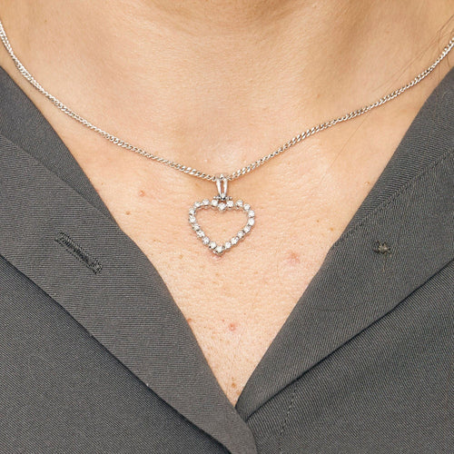 Pendentif Pendentif Coeur en or blanc et diamants 58 Facettes LP1148