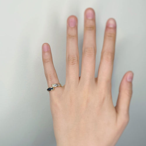 Bague 47 Bague - Or, Saphirs Et Diamants 58 Facettes 220436R