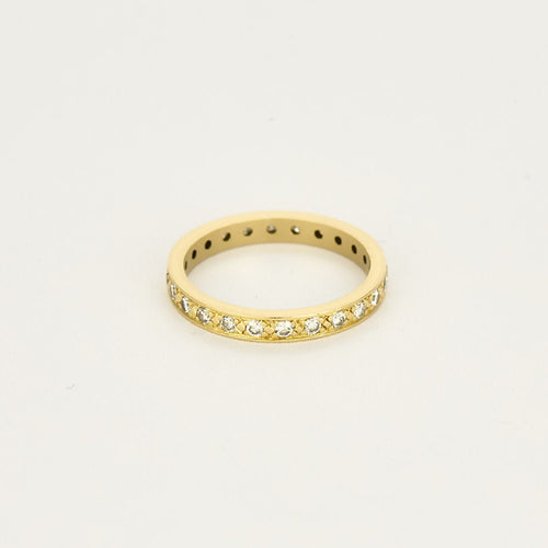 Bague 58,5 Alliance américaine en or jaune et diamants 58 Facettes TOU1500X4