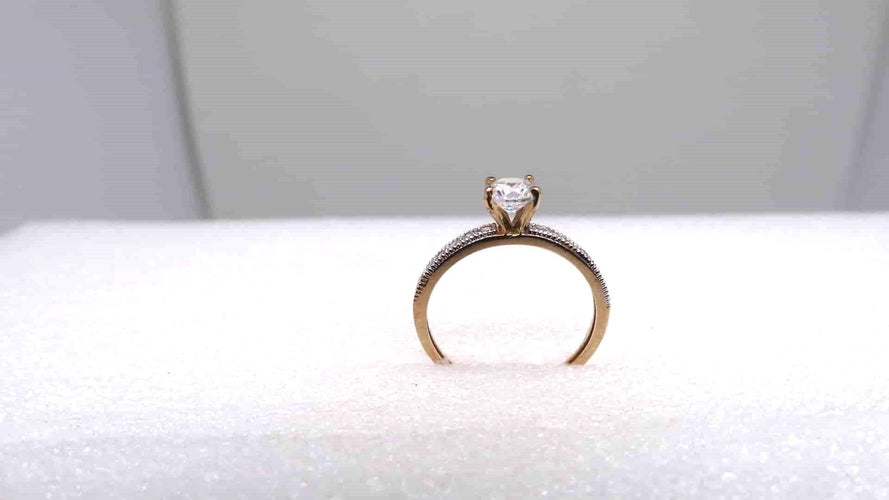 Bague 54 Bague or et Oxydes de Zirconium 58 Facettes 11444