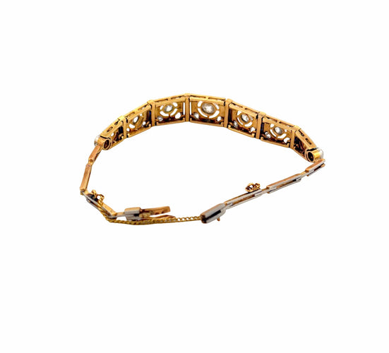 Bracelet Bracelet ancien art déco en or , saphirs et diamants 58 Facettes