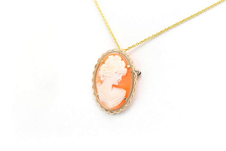 Pendentif Pendentif années 50 or jaune, camée 58 Facettes B706