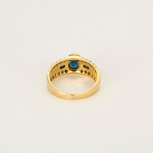 Bague 57 Bague Or jaune diamants saphirs 58 Facettes LP1294/13